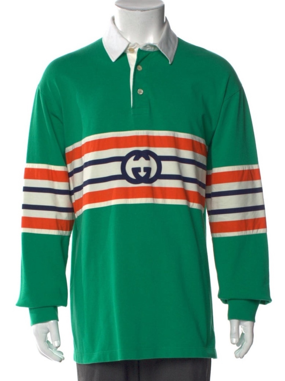 Gucci Interlocking G Logo Rugby Polo Shirt Alessandro Michele XL Rare